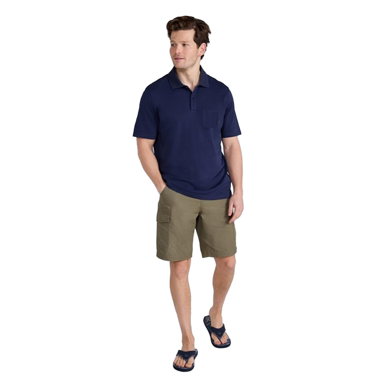 Mens Icon Pique Polo Shirt (Navy) 3/3