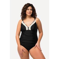 Femme Tankini. Bonnets souples bretelles réglables. Fronces et liseré fantaisie