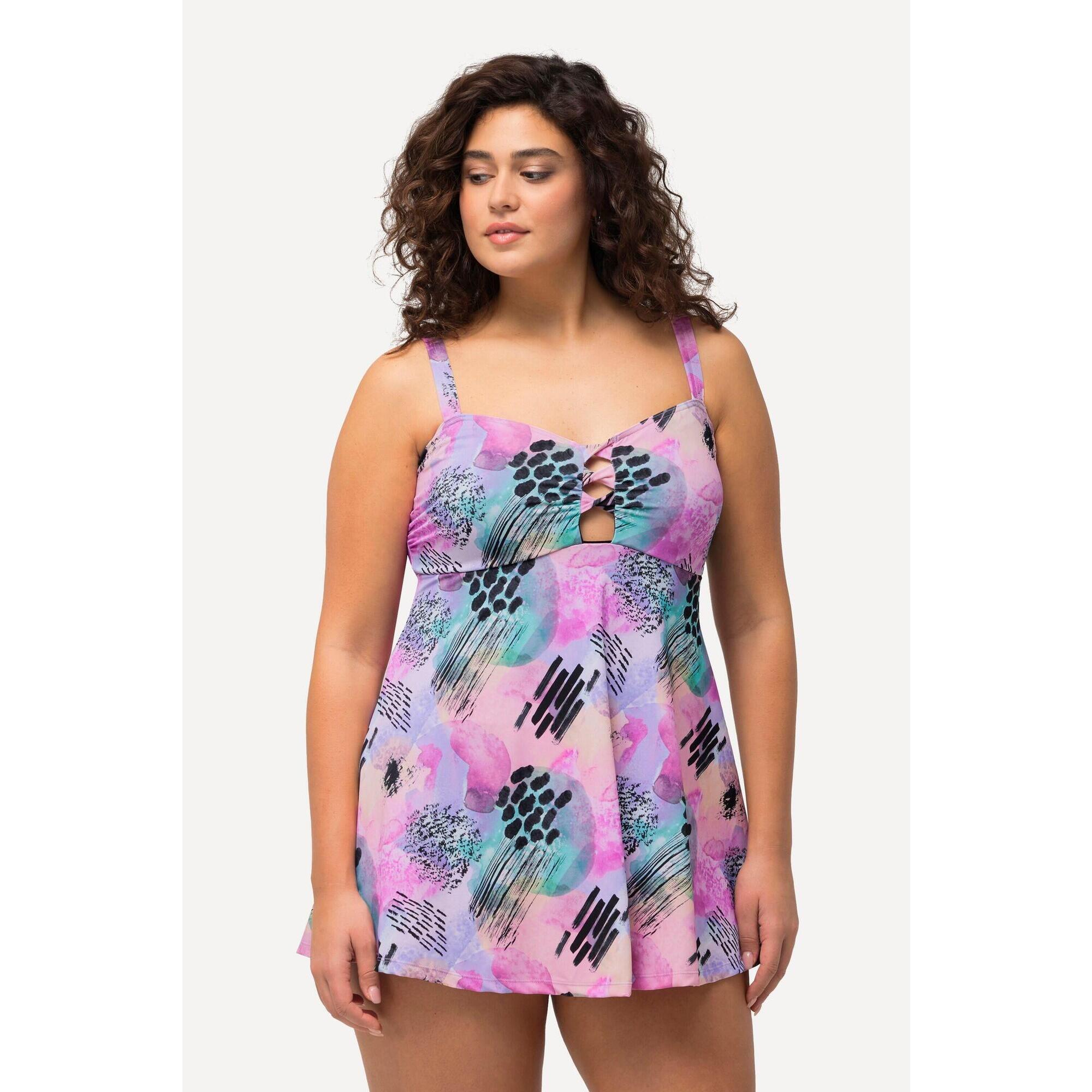 Ulla Popken - Femme Robe De Bain À Bonnets Souples Et Bretelles Réglables - Maillot De Bain 1 Pièce - Rose - 48 Xl - Decathlon
