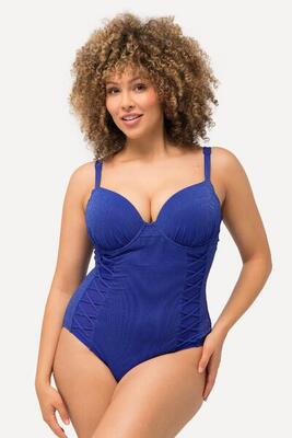 Dames badpak zachte cups met beugels glitters sierbanden gerecycled