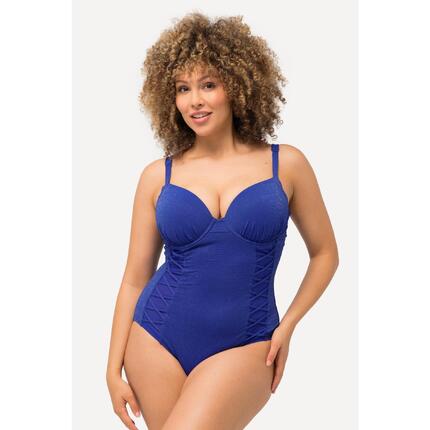 Damski Kostium kąpielowy miękkie miseczki z fiszbinami brokat ozdobne paseczki