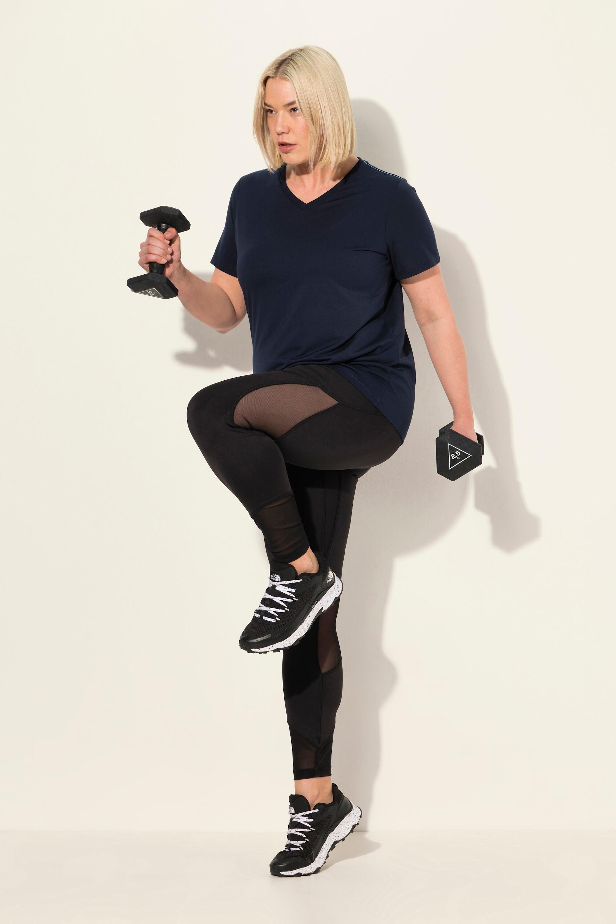Femme Legging de sport avec poche matière recyclée et empiècements en mesh 4/5