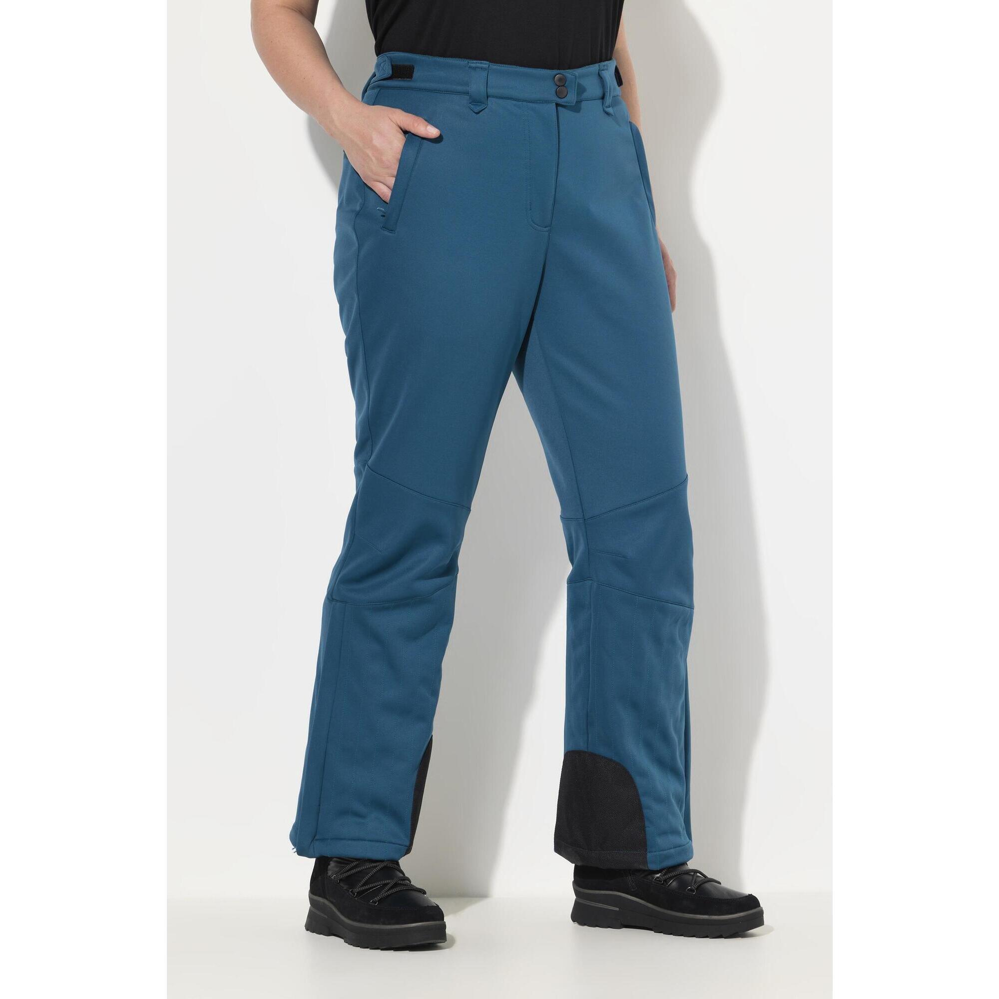 Ulla Popken - Femme Pantalon Softshell Déperlant Avec Fermeture À Scratch Et Pare-neige - Pantalons - Bleu|vert - Decathlon