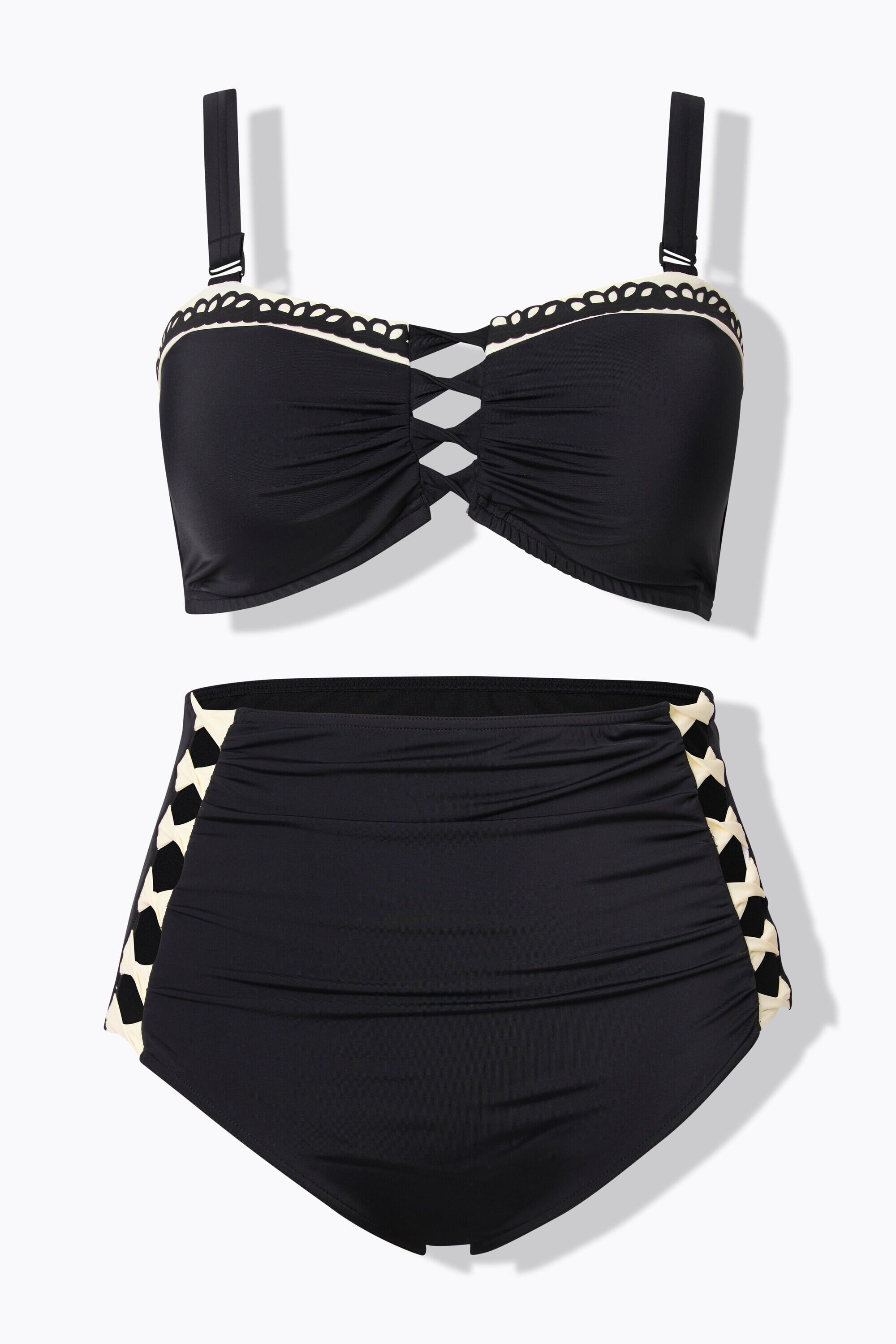 Damen Bikini Zierbänder Softcups Träger verstellbar High Waist 13/13