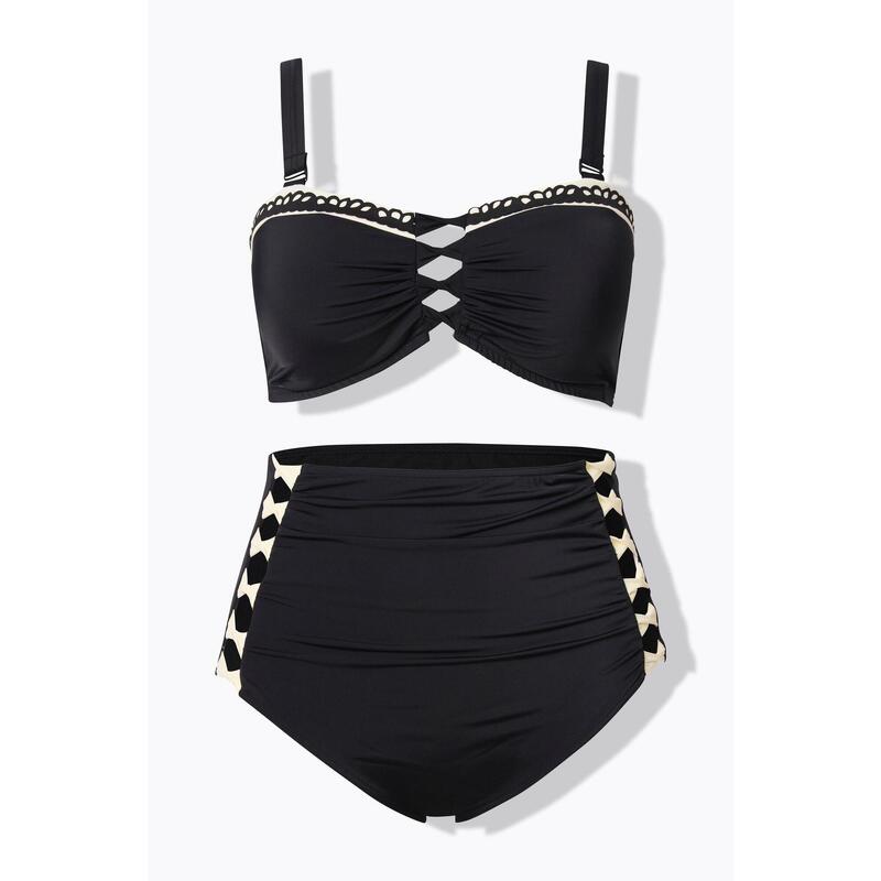 Damskie Bikini wstążki miękkie miseczki regulowane ramiączka wysoki stan