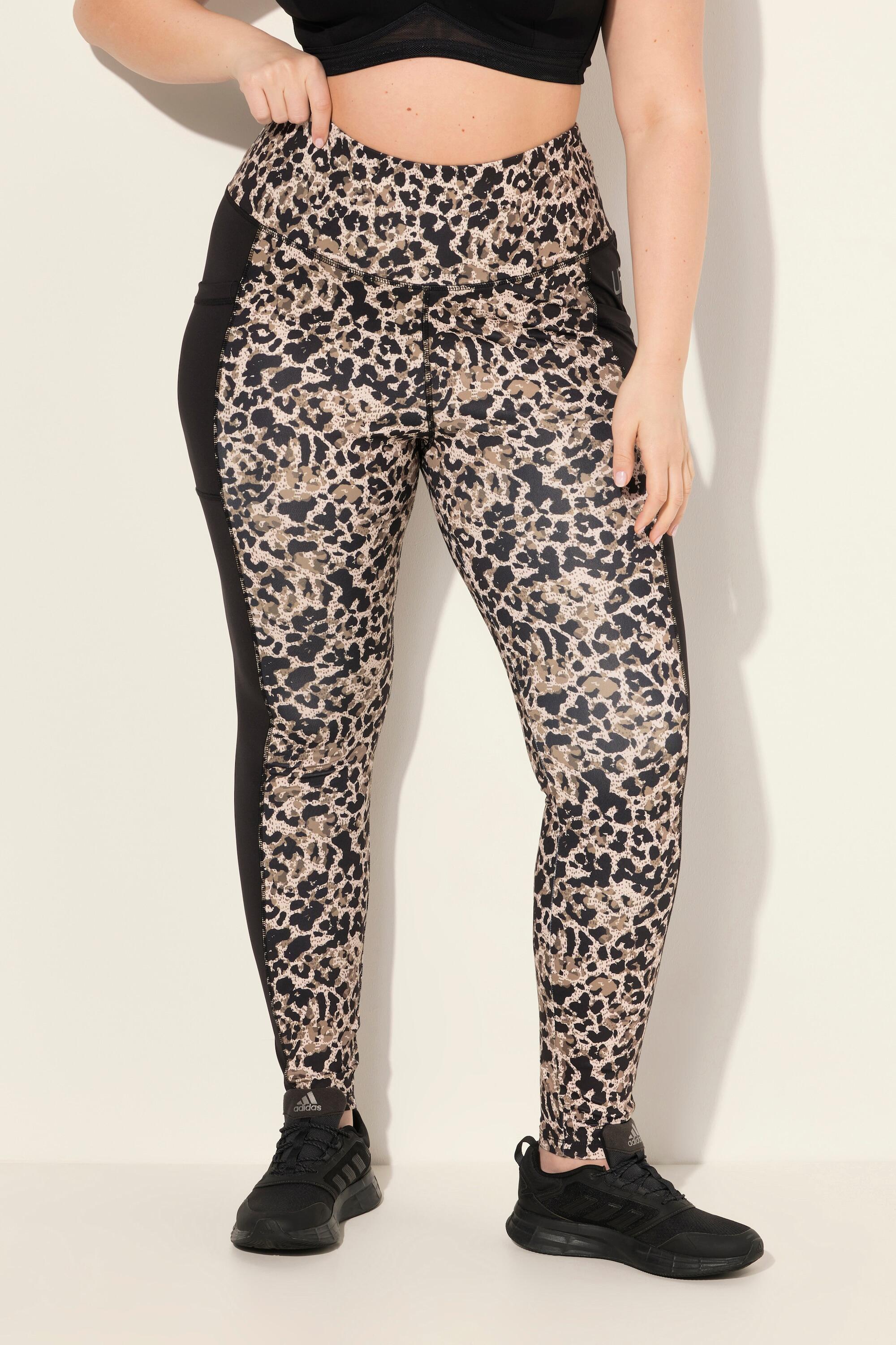 ULLA POPKEN Leggings sportivi donna riciclati motivo leopardato beige