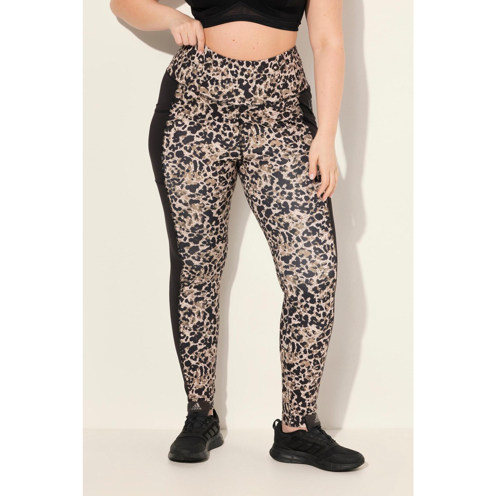 Damskie Legginsy sportowe szybkoschnące wzór w panterkę z recyklingu