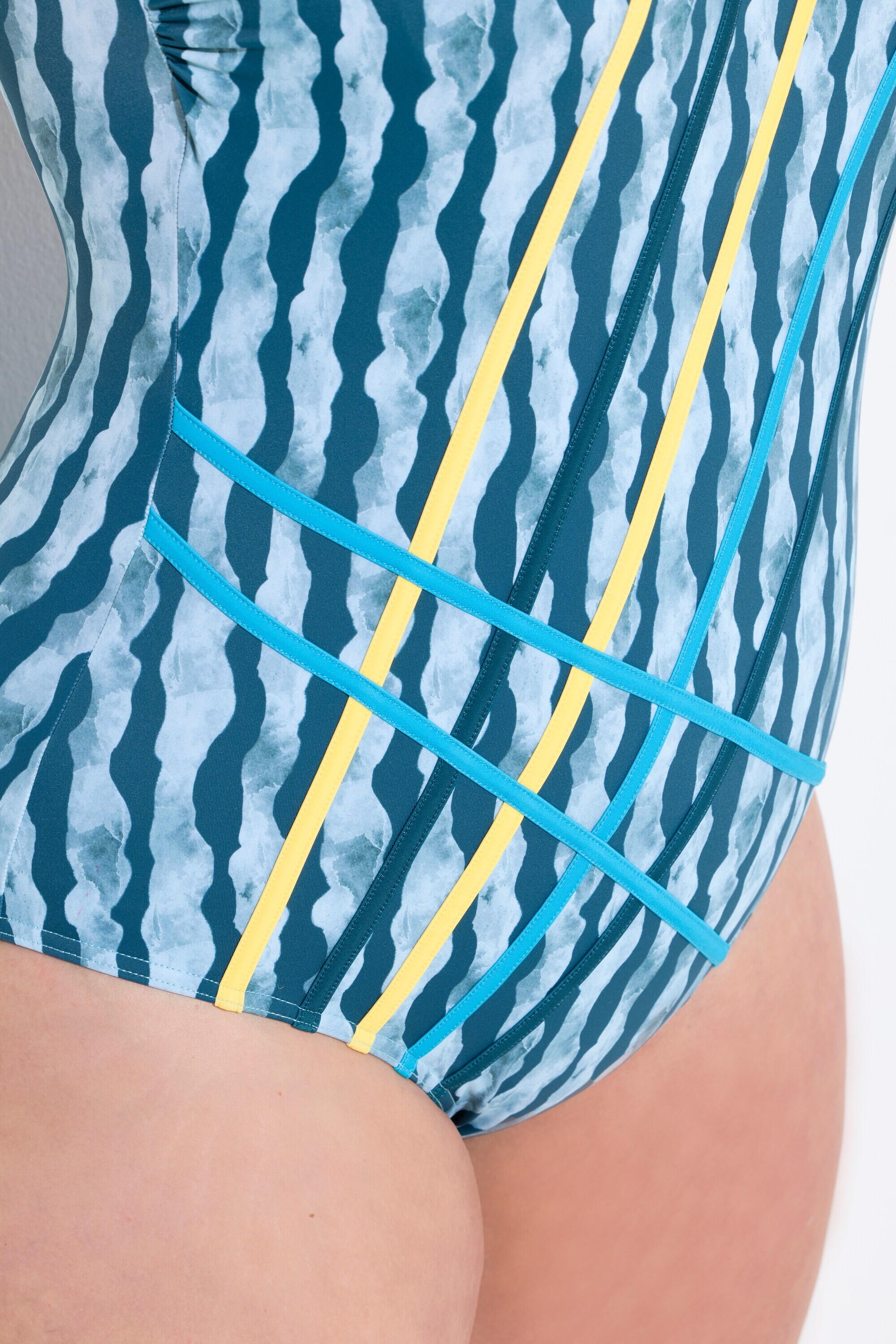 Femme Maillot de bain sans bonnets souples. Passepoil et motif 4/7