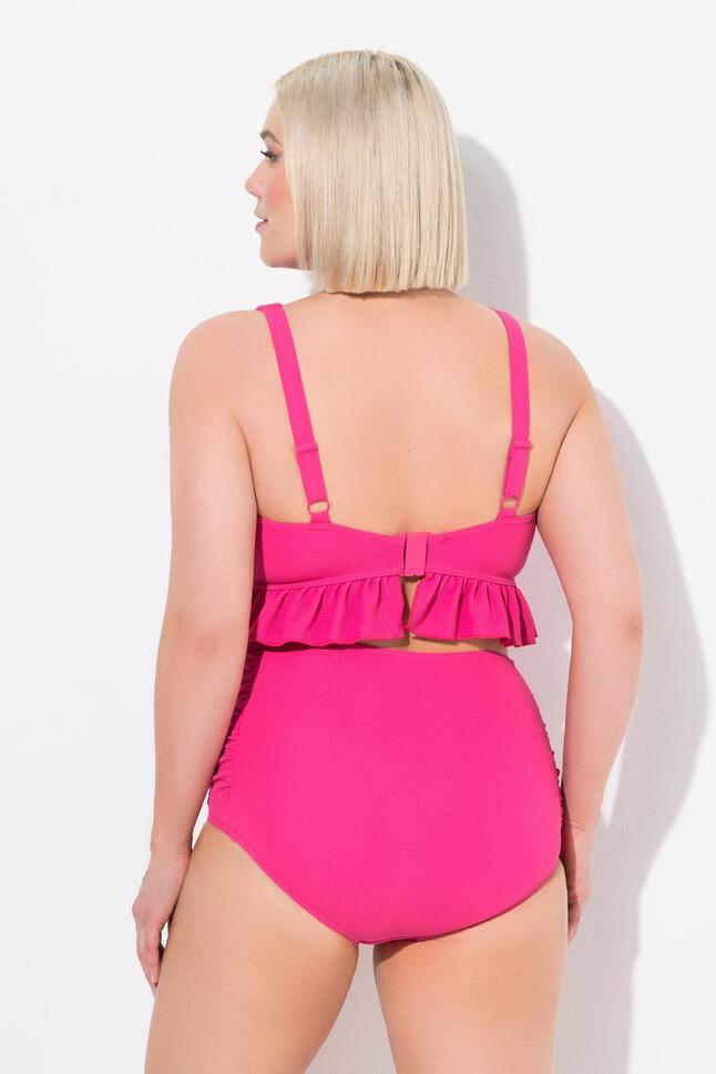 Damskie Bikini faktura falbana miękkie miseczki regulowane ramiączka