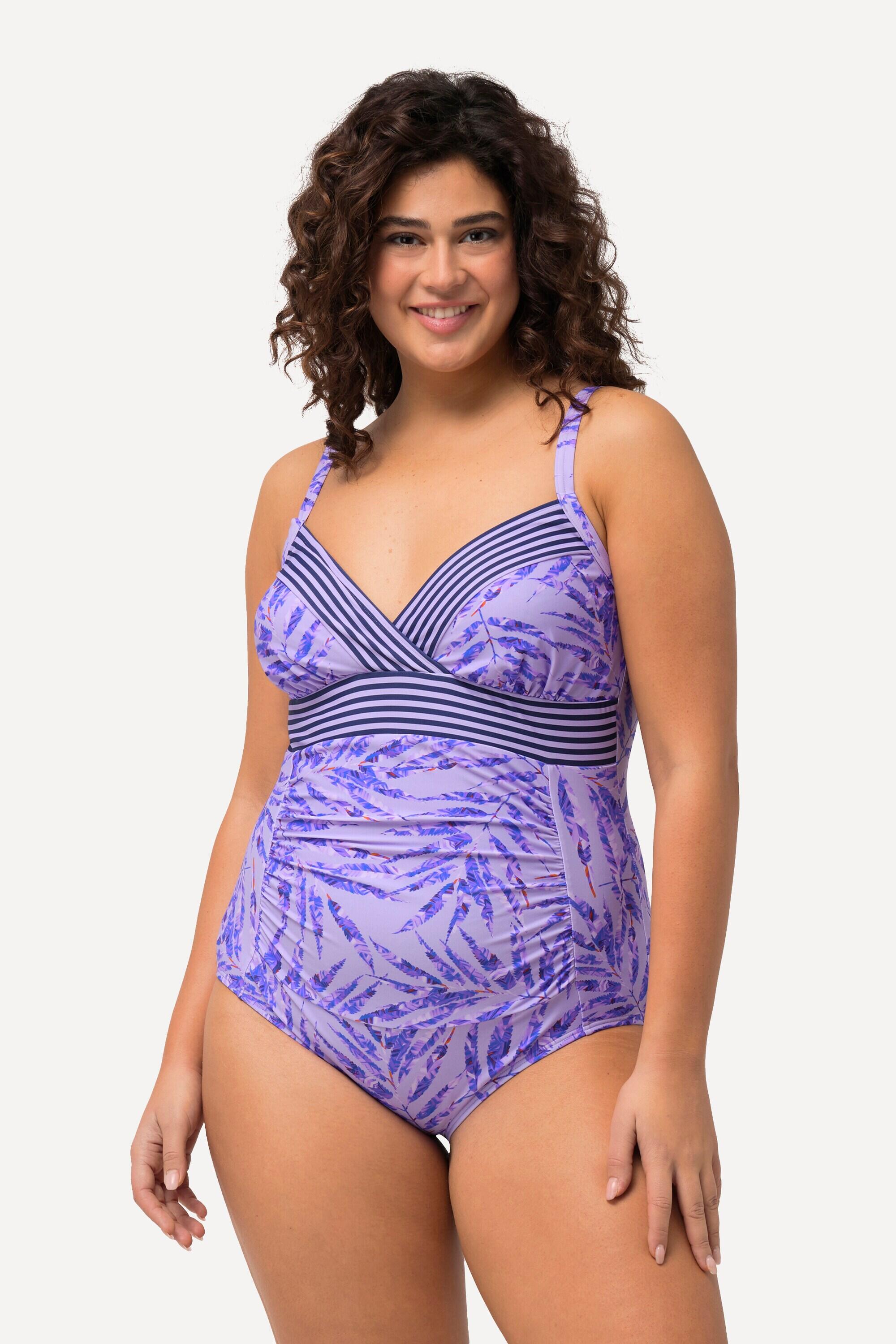 ULLA POPKEN Costume intero donna con coppe morbide ROSA, poliammide riciclato