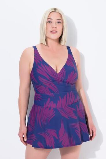 Damen Badekleid mit Shorts Softcups Drapierung recycelt