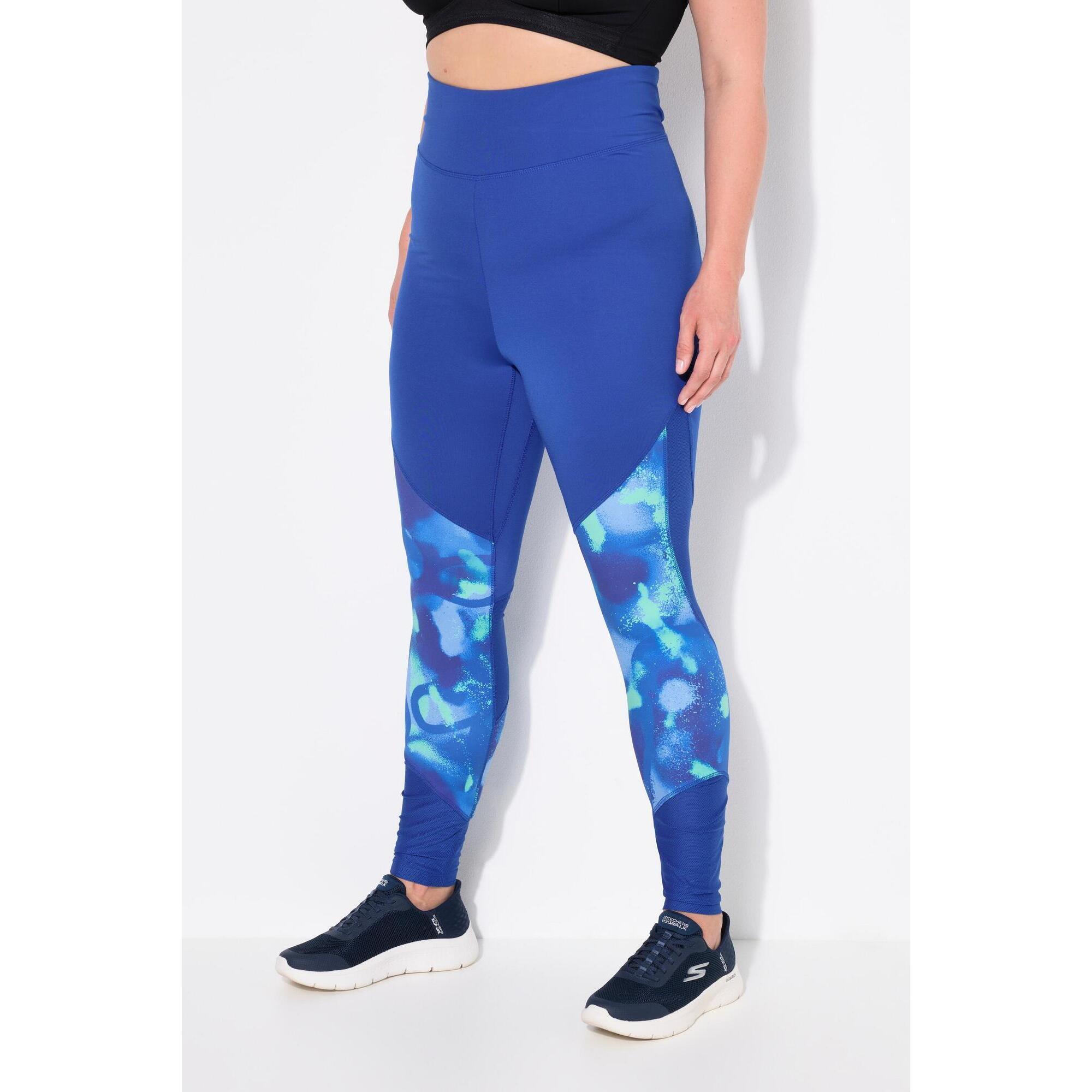 Ulla Popken - Femme Legging De Sport Taille Haute Séchage Rapide Et Poche Zippée - Legging - Bleu - Decathlon