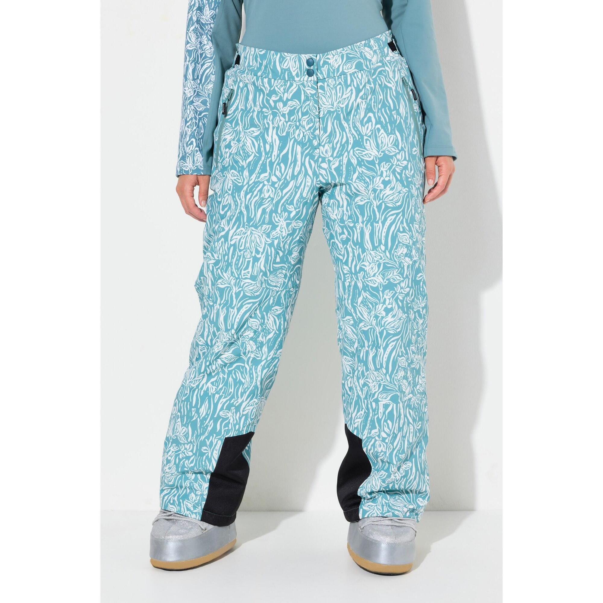 Ulla Popken - Femme Pantalon De Ski Imperméable Genoux Préformés Et Bande À Scratch - Pantalons - Vert - Decathlon