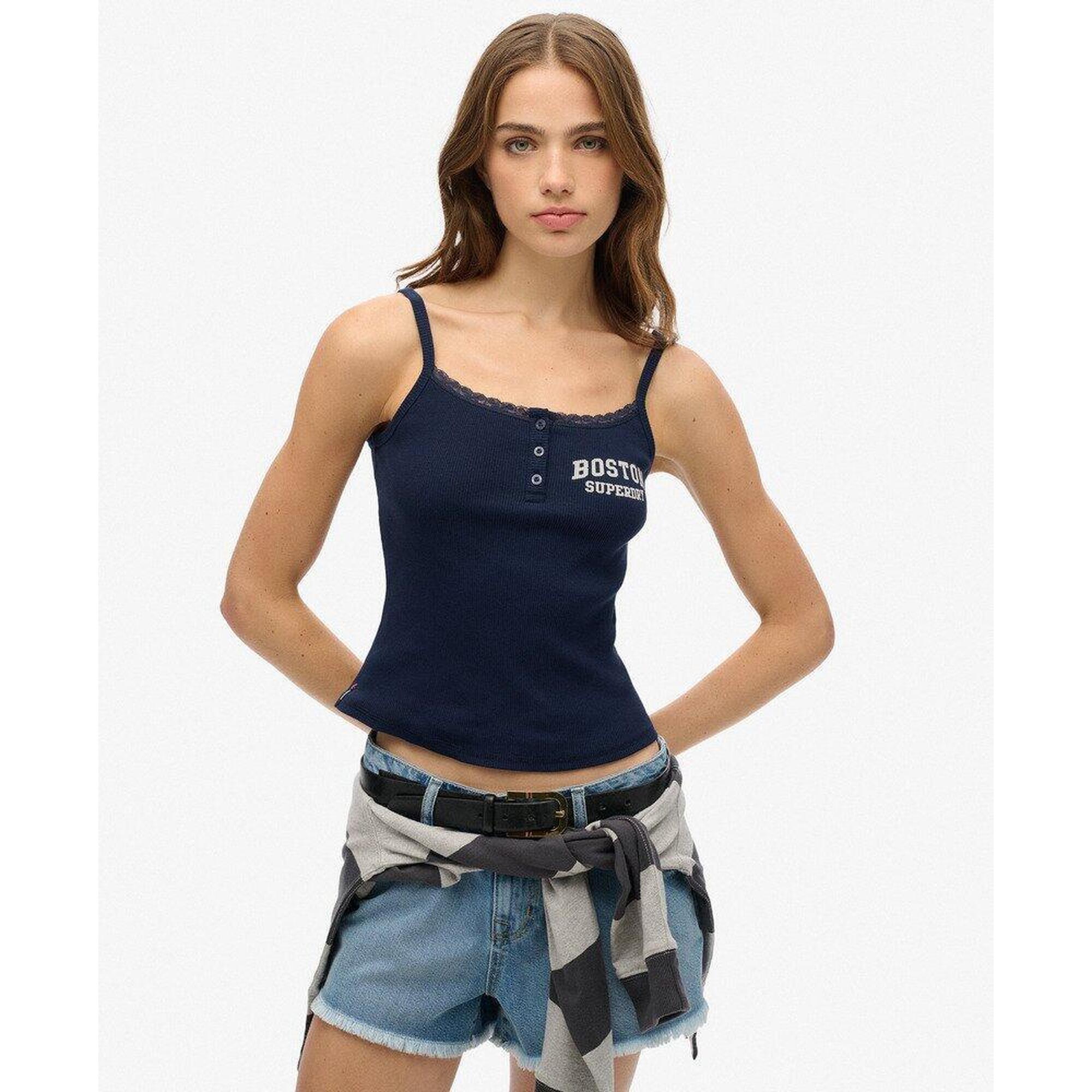 Superdry - Débardeur À Boutons Graphiques Ath Ess - Sous Pull - Bleu - Decathlon