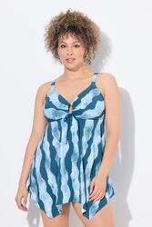 Femme Robe de bain imprimé vagues. Bonnets souples et doublure Powermesh
