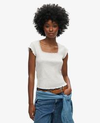 Tee-shirt col carré essentiel à manches courtes