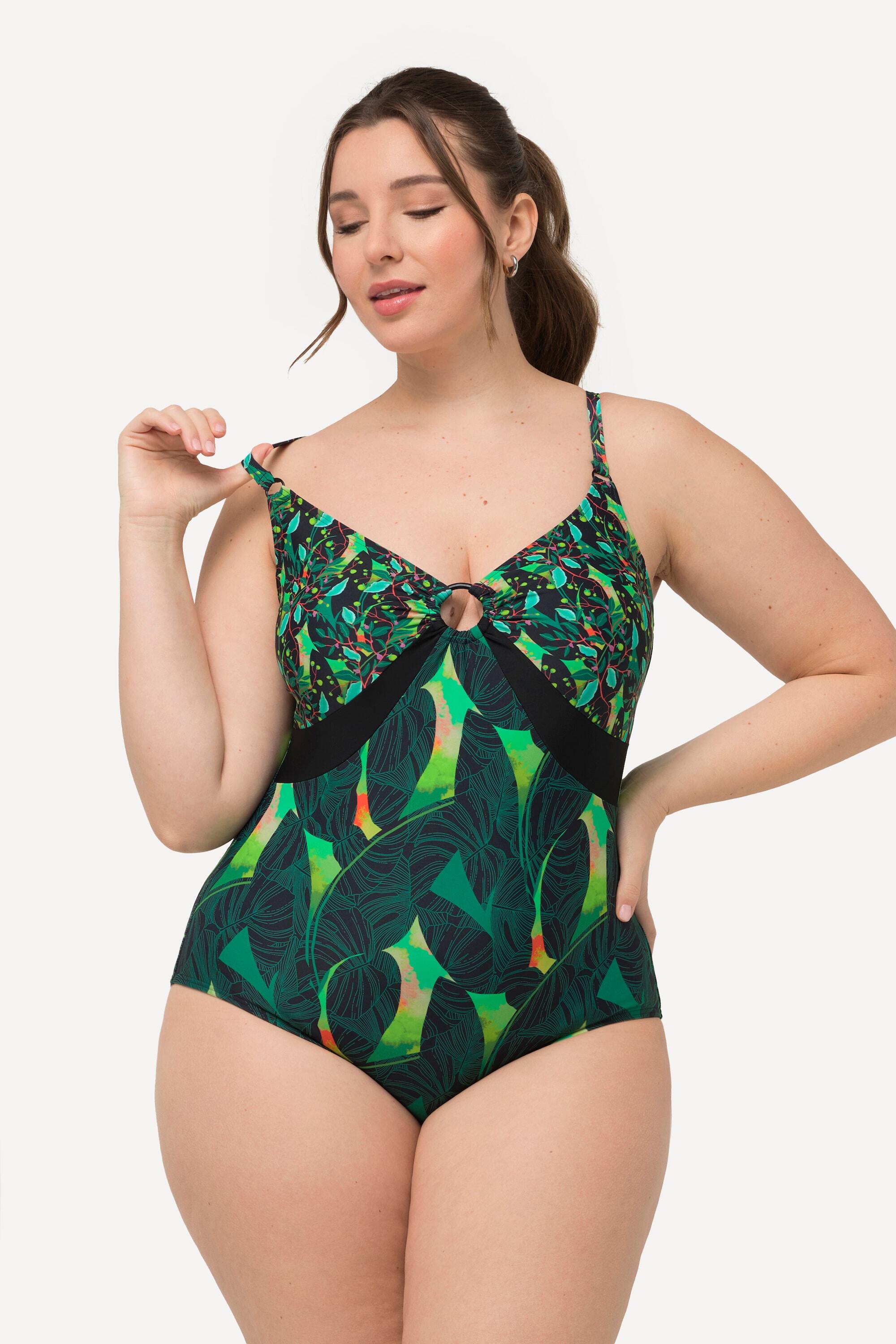 Femme Maillot de bain à bonnets souples. Mélange d'imprimés 4/6