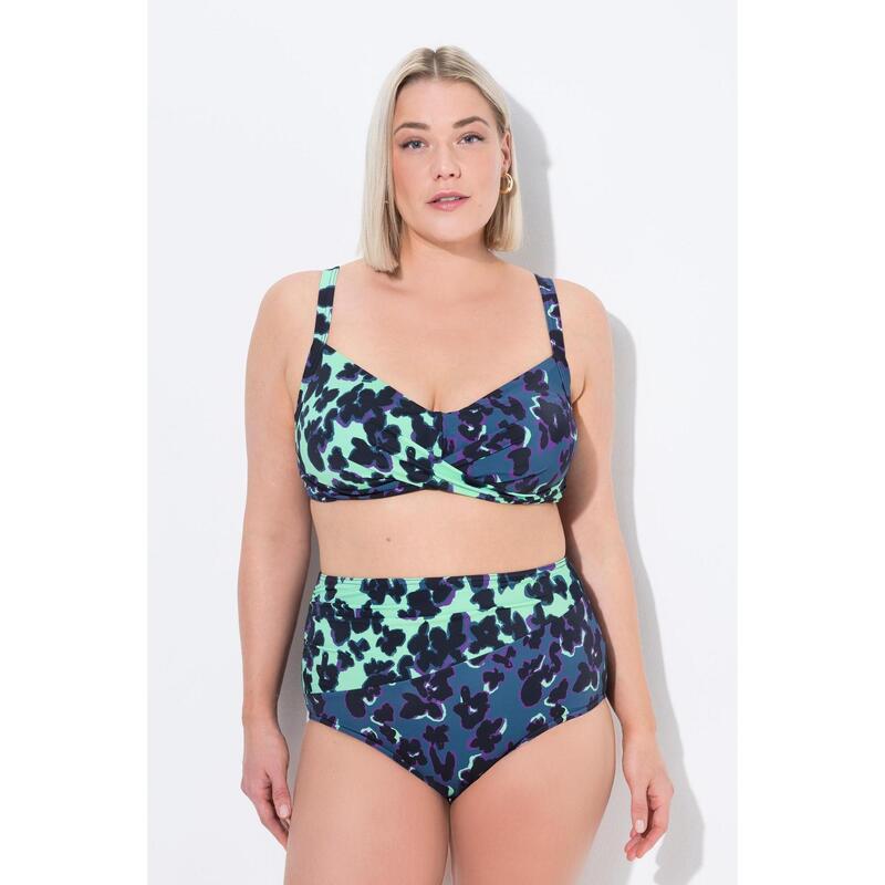 Damskie Bikini wzór plamek miękkie miseczki drapowany fason z recyklingu