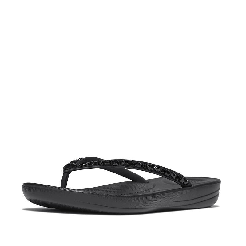 FITFLOP FitFlop Iqushion Multi-Crystal Ergonomic Flip-Flops  GEHEEL ZWART 38