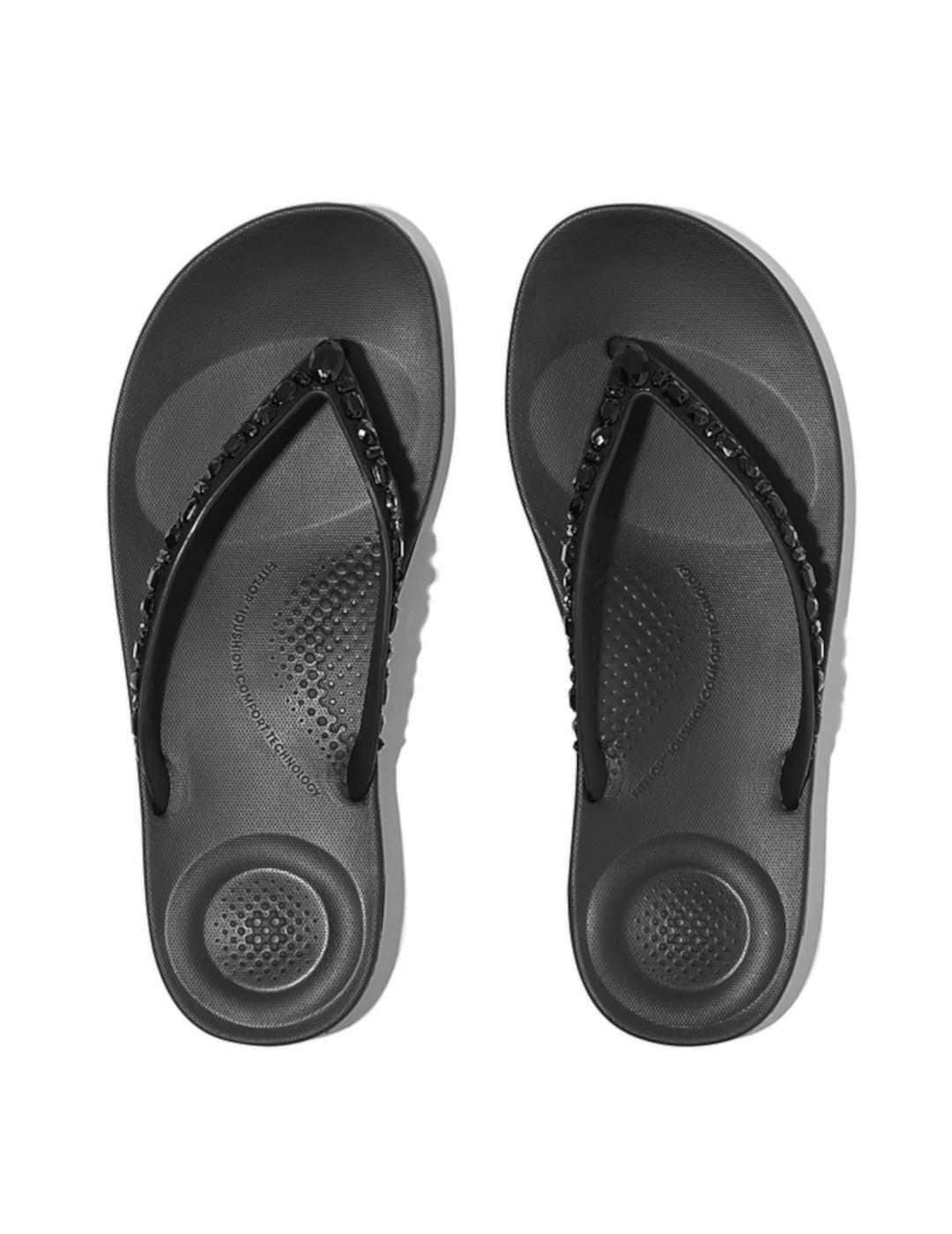 Sandales pour femmes Fitflop Multicrystal ergonomiques Noir 3/7