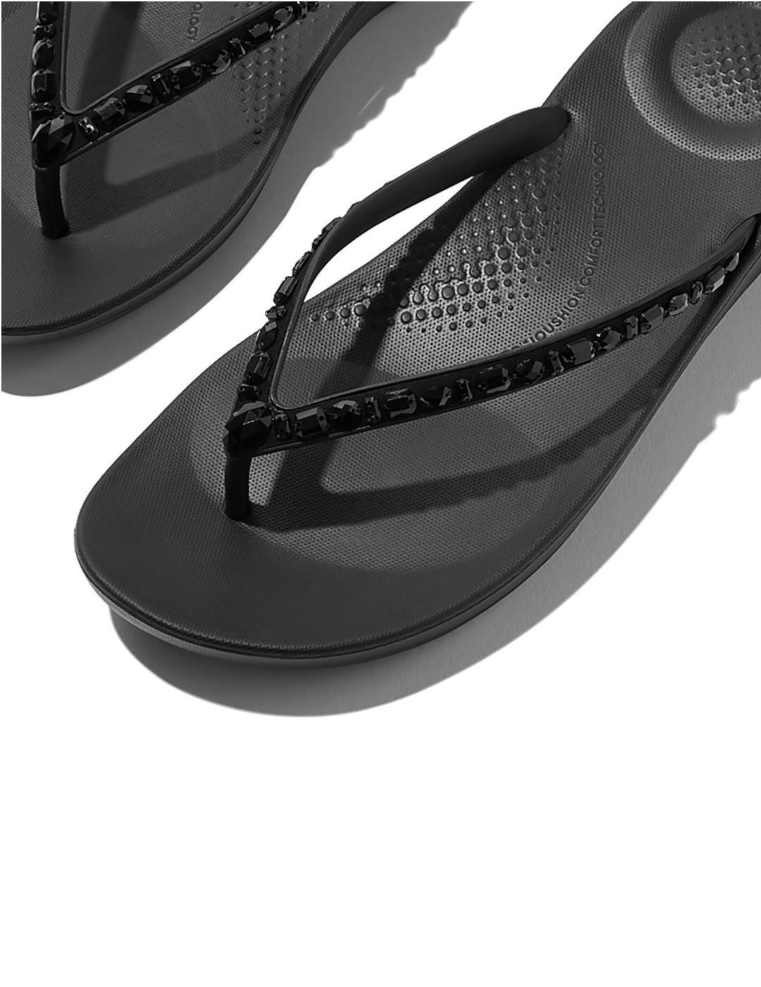 Sandales pour femmes Fitflop Multicrystal ergonomiques Noir 4/7