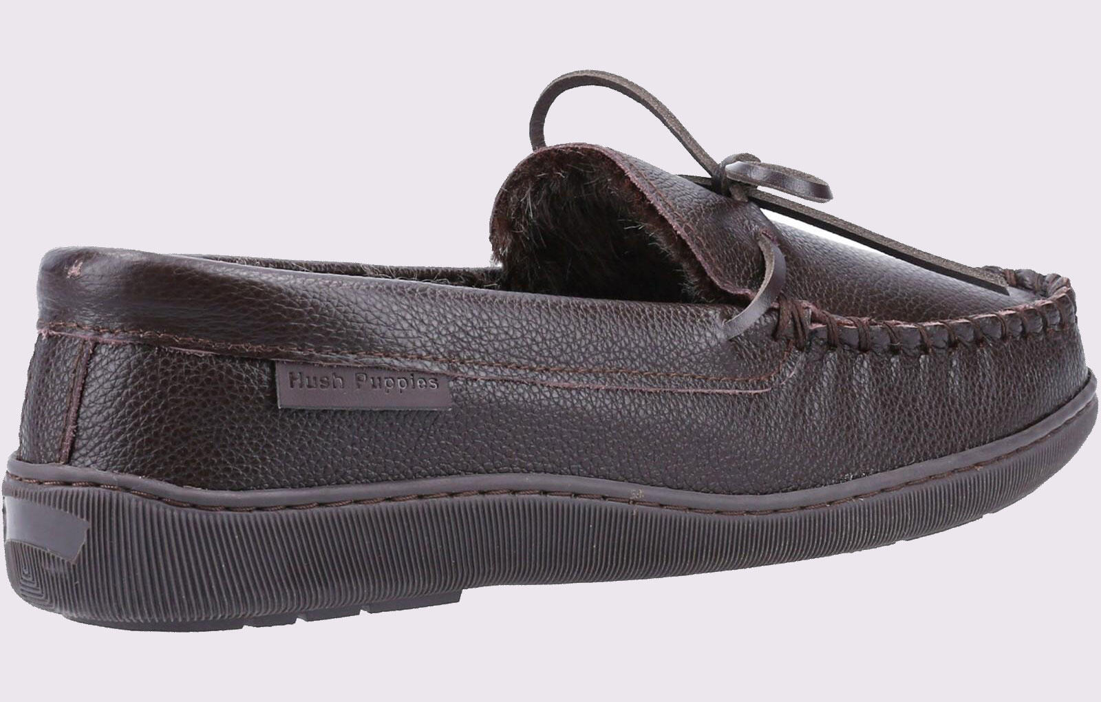 Hush Puppies Ace Leather Memory Foam Mens Slippers 3/5