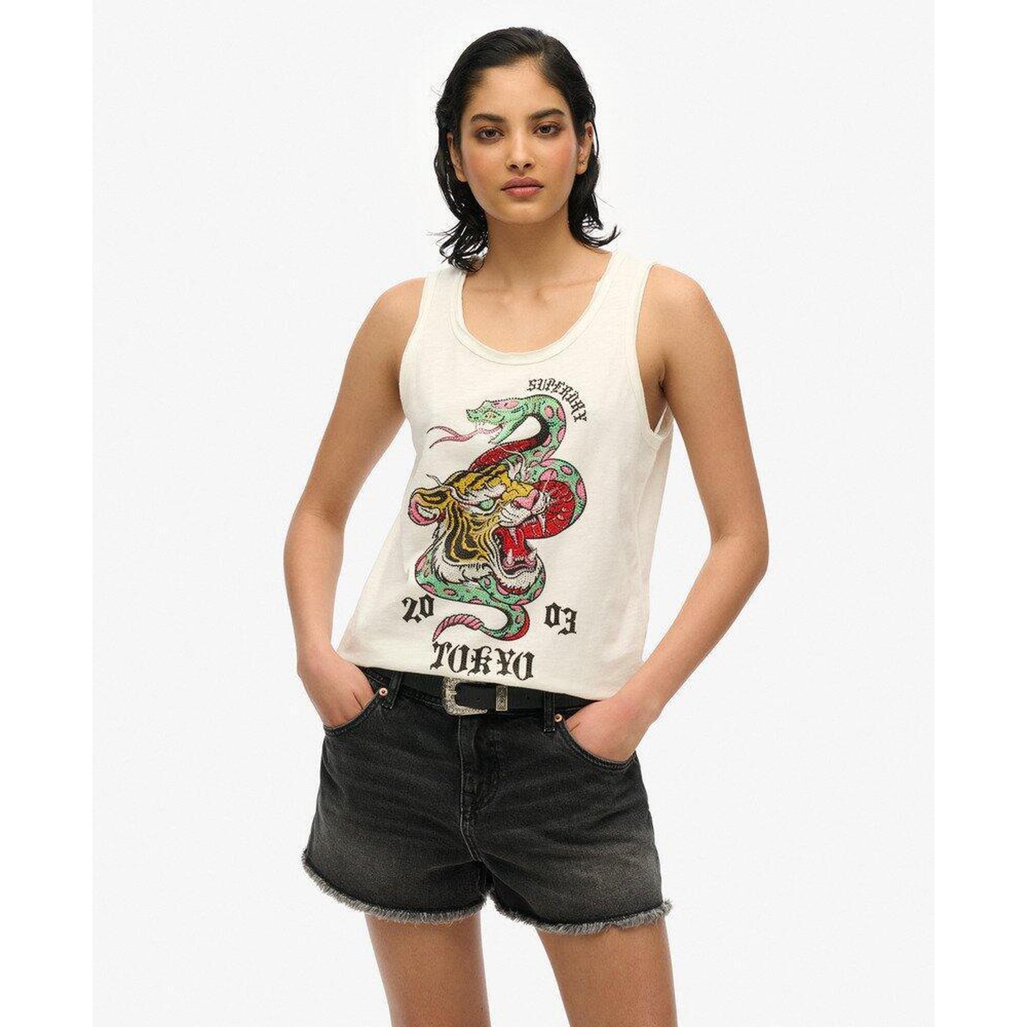 Superdry - Débardeur À Encolure Dégagée Neo Trad Tattoo - Sous Pull - Blanc - Decathlon