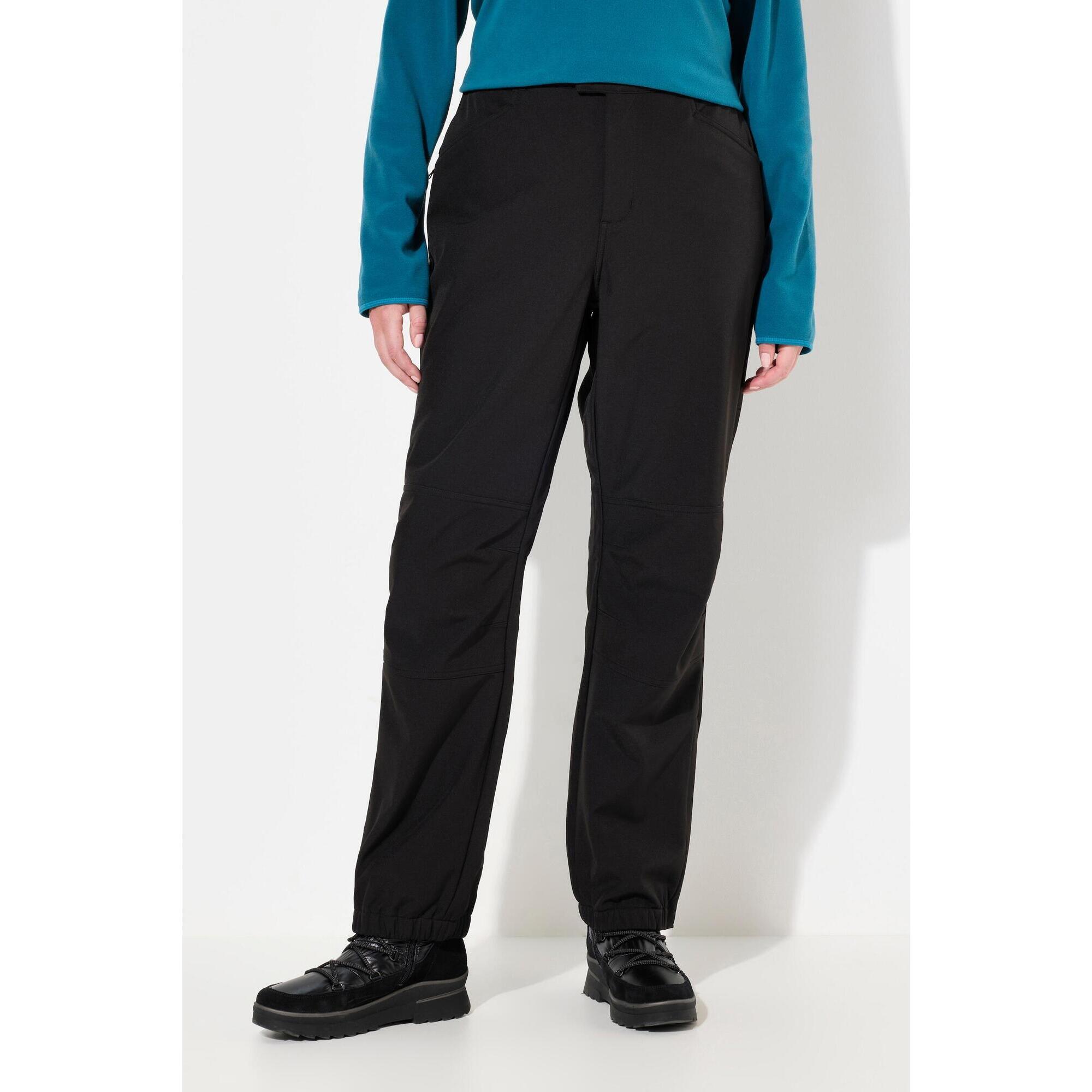 Ulla Popken - Femme Pantalon Softshell Déperlant Avec Doublure En Polaire Et Genoux Préformés - Pantalons - Noir - Decathlon