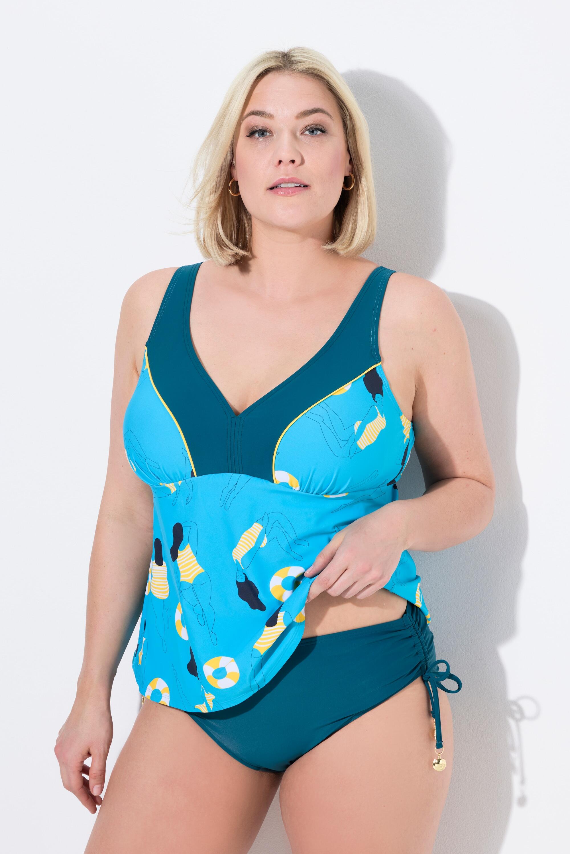 Femme Tankini motif nageuses. Bonnets souples et bretelles réglables 6/7
