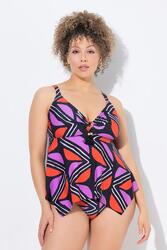 Femme Tankini à bonnets souples. Motif graphique. Matière recyclée