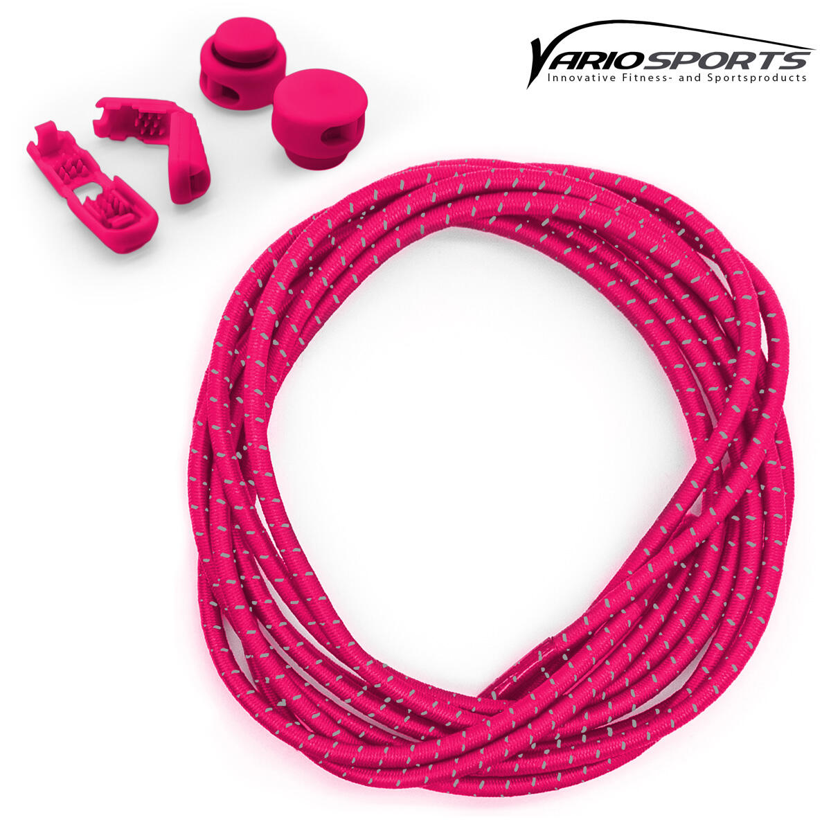 Variosports Shoelaces-Schnürsenkel-3er Pack-pink-blue-green 4/7