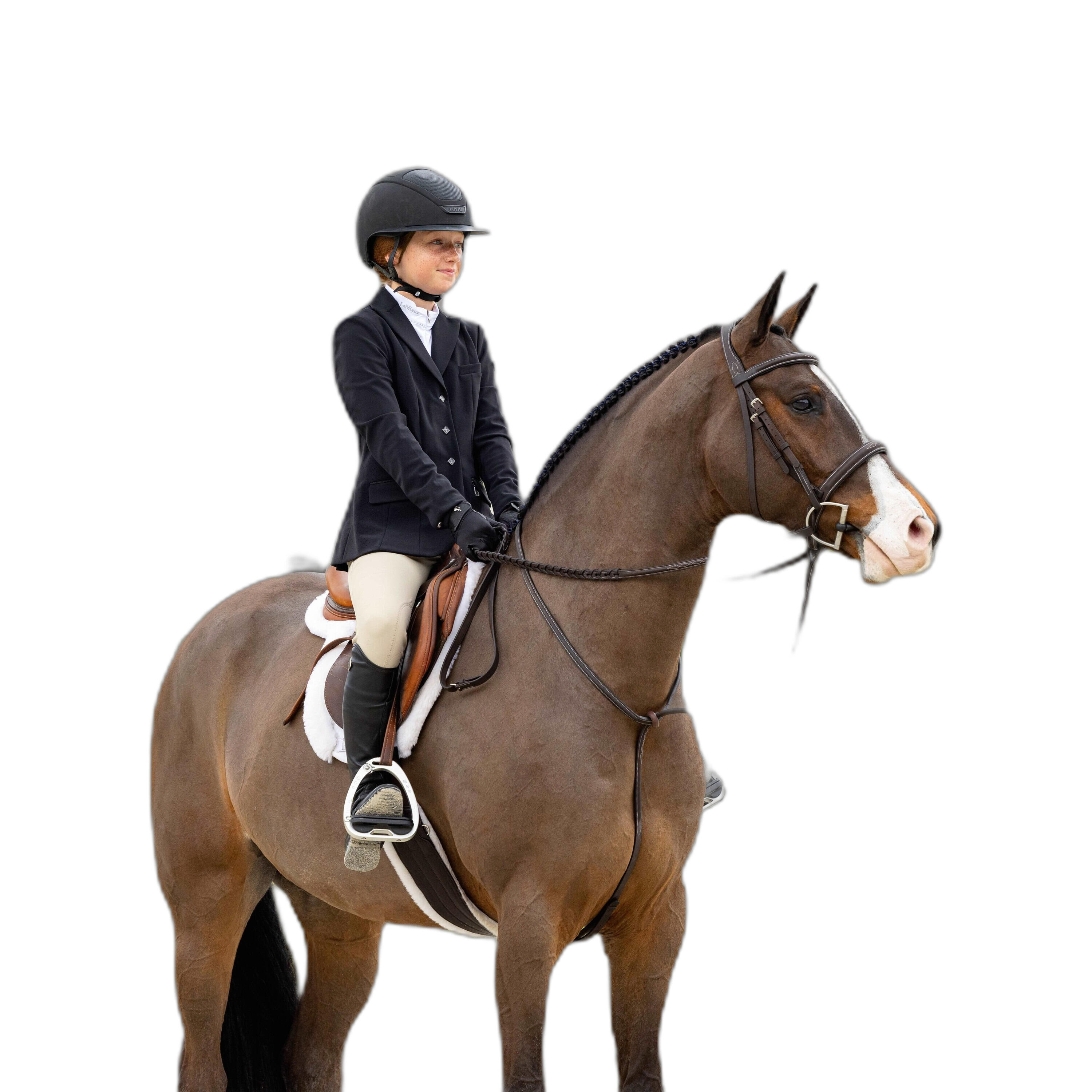 Paardrijden teugel met stiksels en veters teugels LeMieux Hunter 2/5
