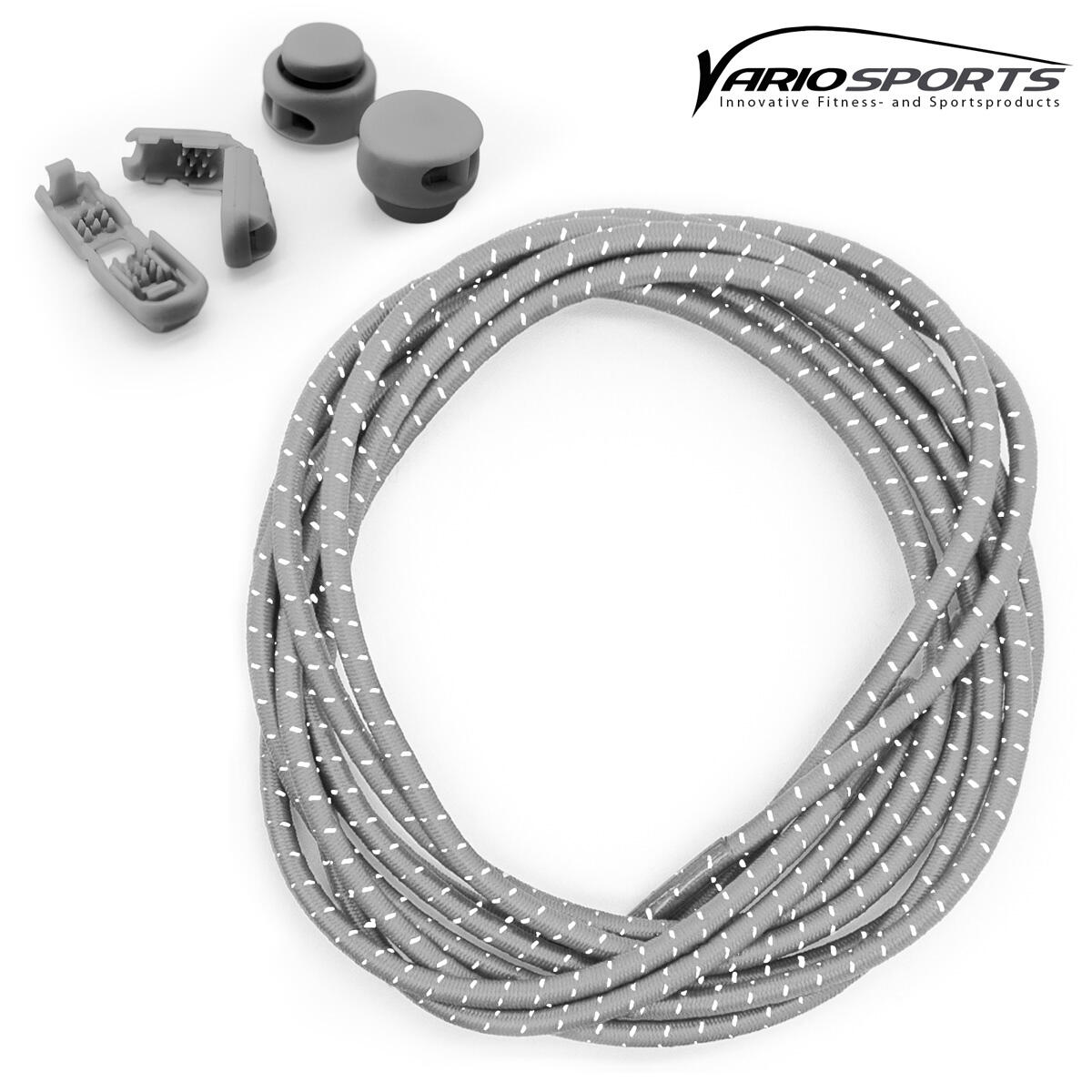 Variosports Shoelaces-Schnürsenkel-3er Pack-grey-white-black 2/7