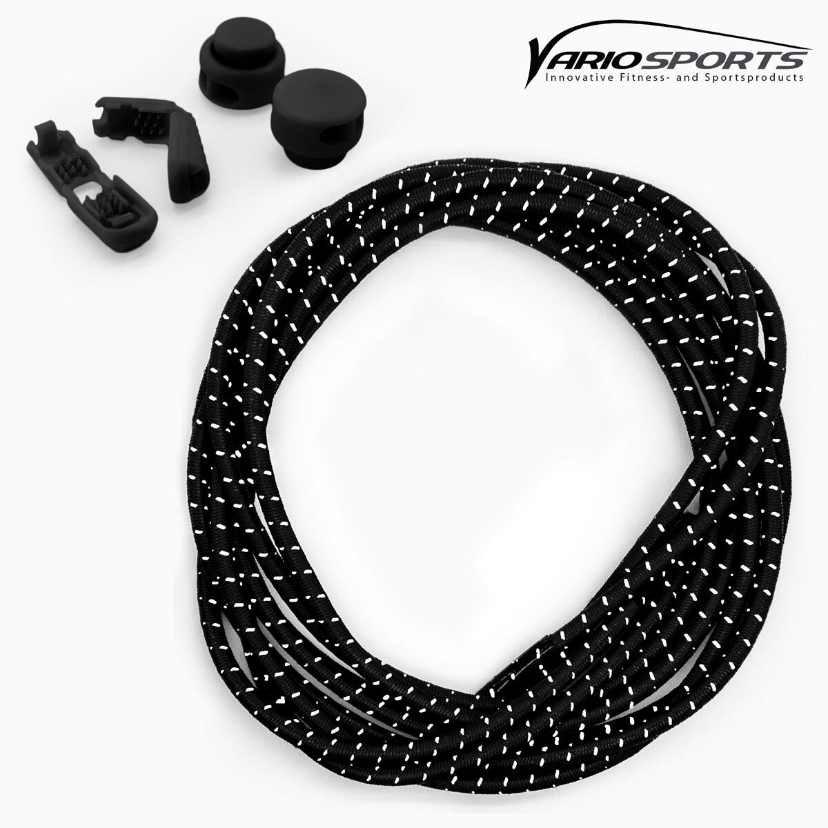 Variosports Shoelaces-Schnürsenkel-3er Pack-black-white 2/4