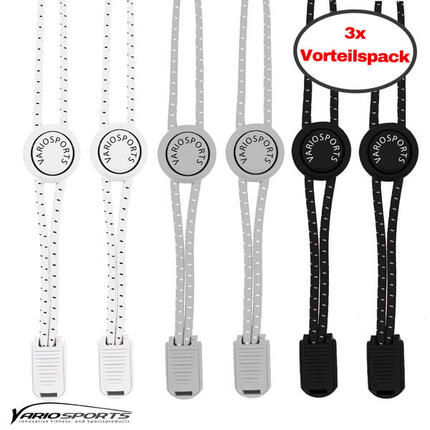 Variosports Shoelaces-Schnürsenkel-3er Pack-black