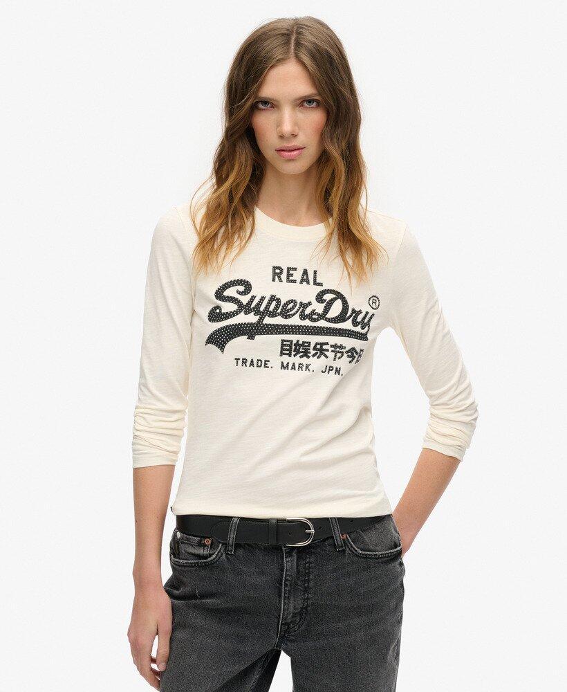 SUPERDRY Langarmshirt mit grafischem Vl-Verzierung