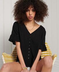 Haut en dentelle à manches courtes