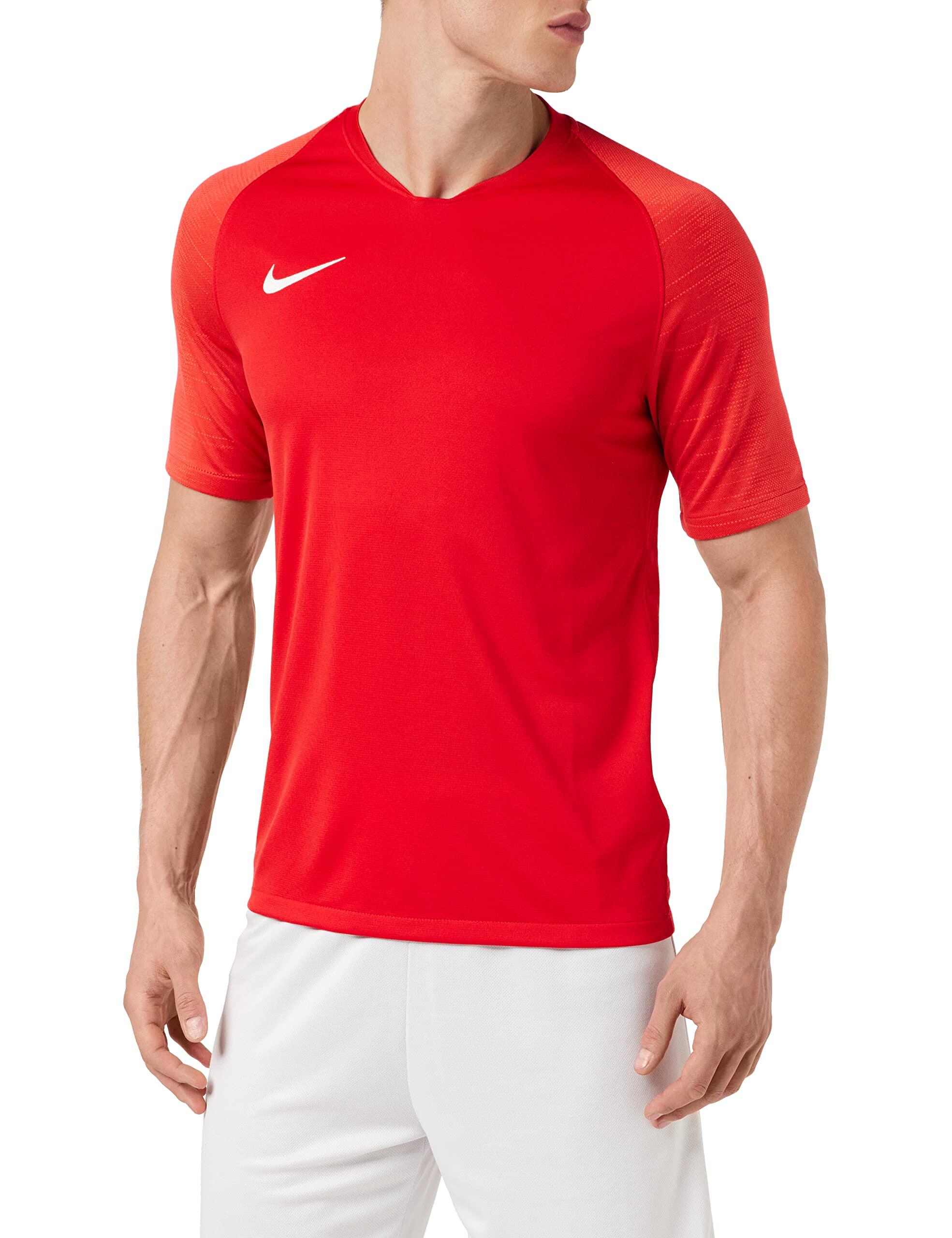 NIKE Nike M Nk Dry Strike Jersey SS Heren-T-shirt met Korte Mouwen, Rood XL
