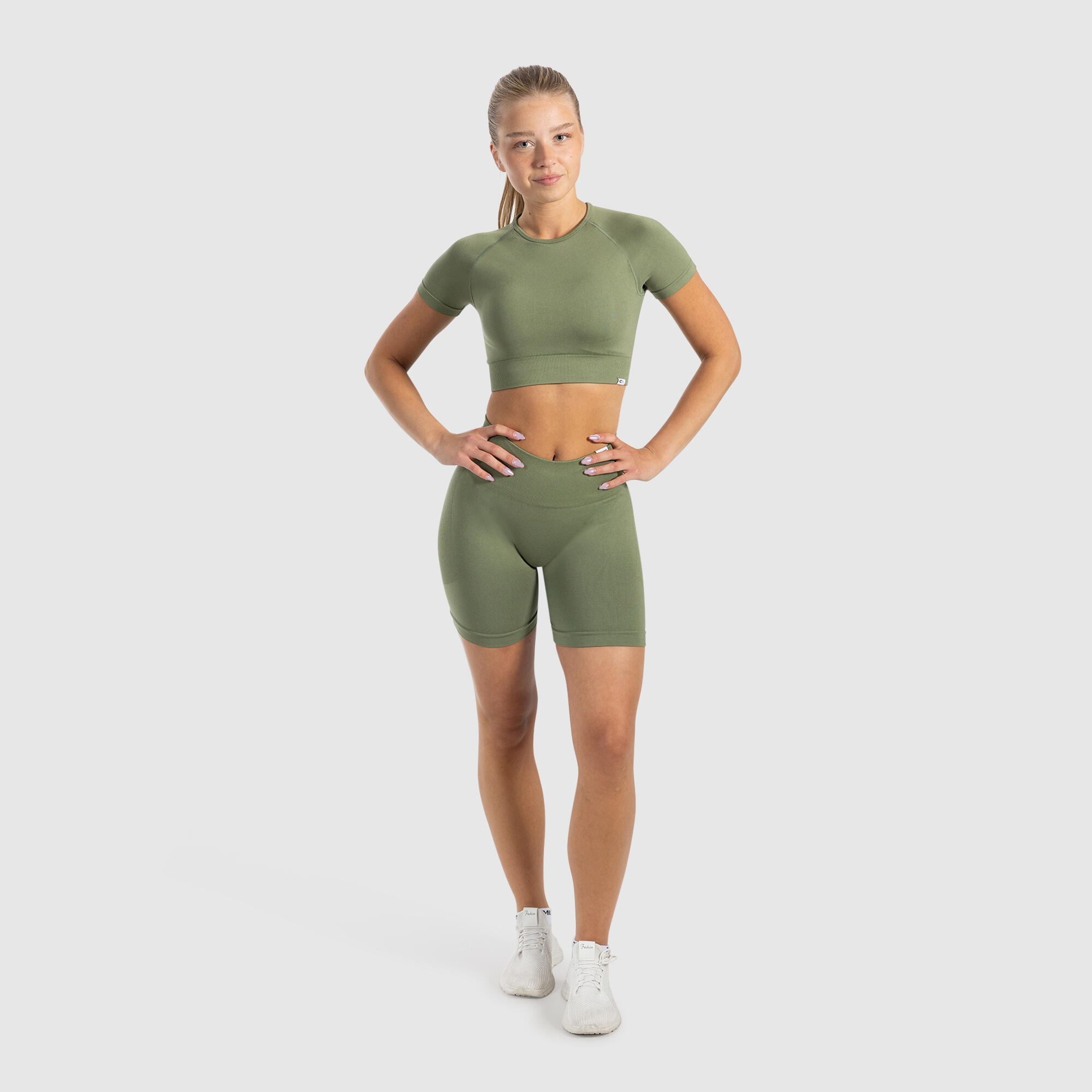 Damen Crop Shirt Elna Khaki 3/5