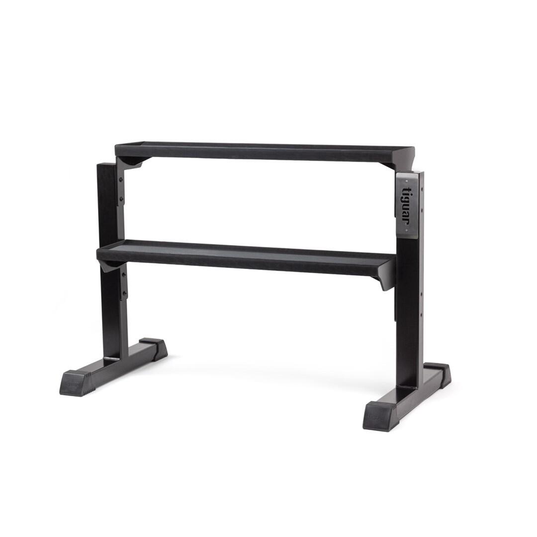 tiguar Kettlebell-Ständer – 2-stufig, erweiterbar, 118 cm, mit Gummimatten 2/3