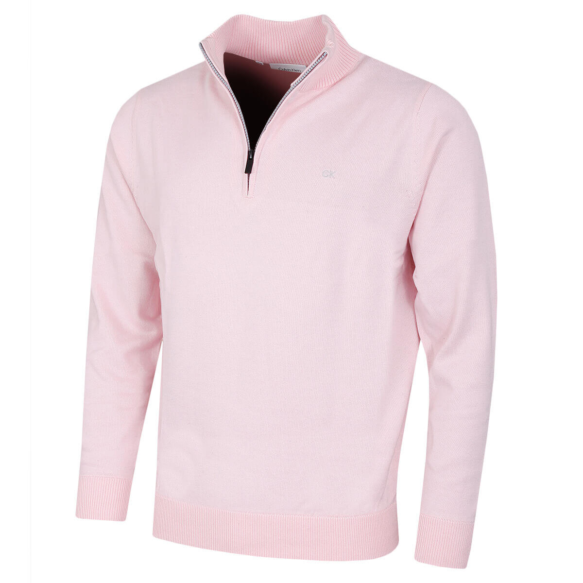 CALVIN KLEIN Calvin Klein Mens Campus 1/2 Zip Sweater - Baby Pink - XXXXXL
