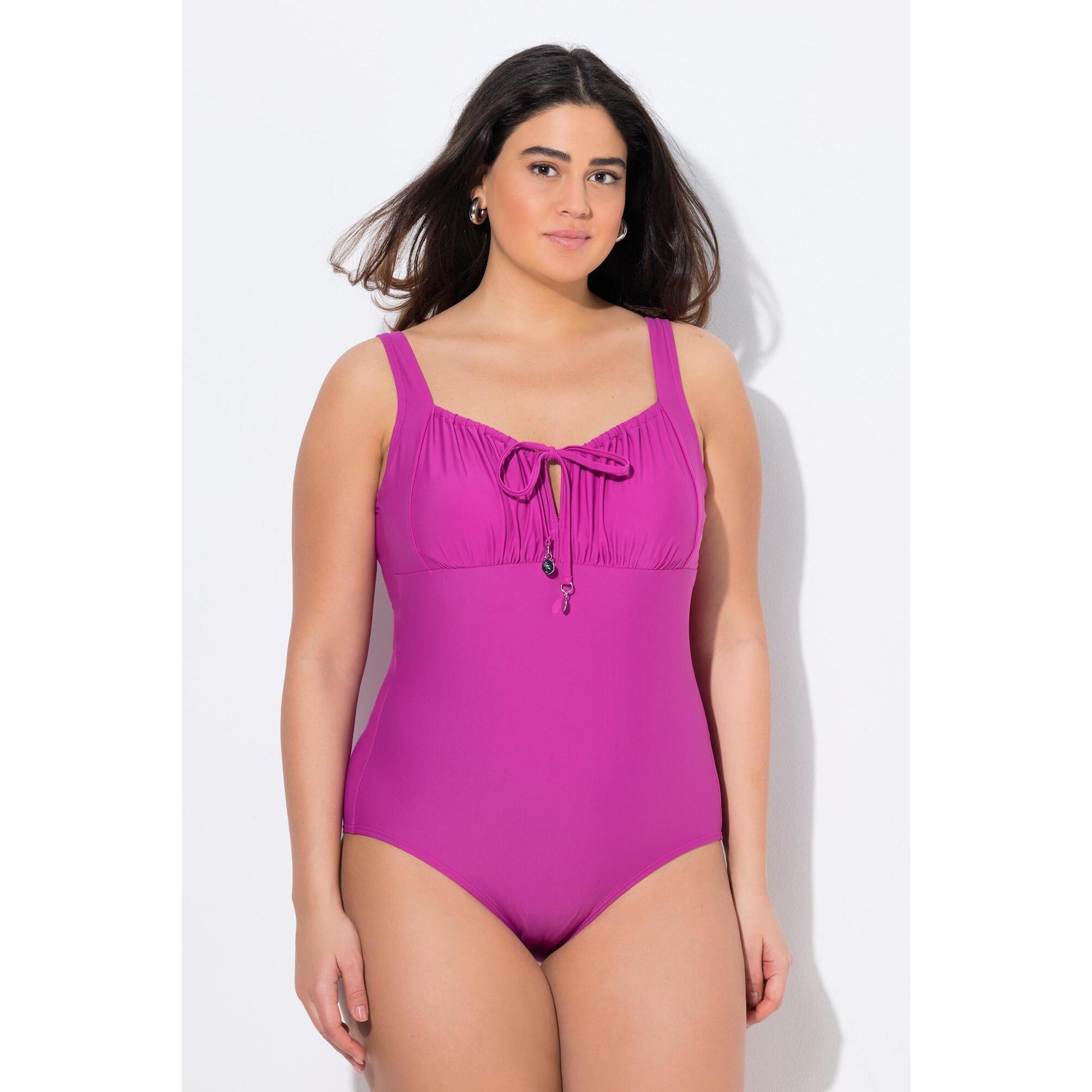 Ulla Popken - Femme Maillot De Bain À Fronces. Avec Armatures Et Sans Bonnets - Maillot De Bain 1 Pièce - Violet - 54 - Decathlon
