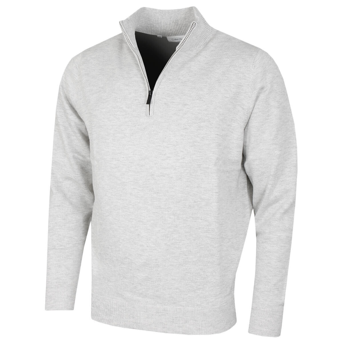 CALVIN KLEIN Calvin Klein Mens Campus 1/2 Zip Sweater - Palm Silver Marl - L