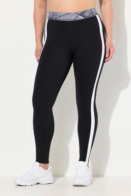 Dames legging strepen zakken hoge taille elastische tailleband