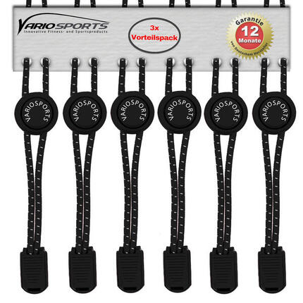 Variosports Shoelaces-Schnürsenkel-3er Pack-black