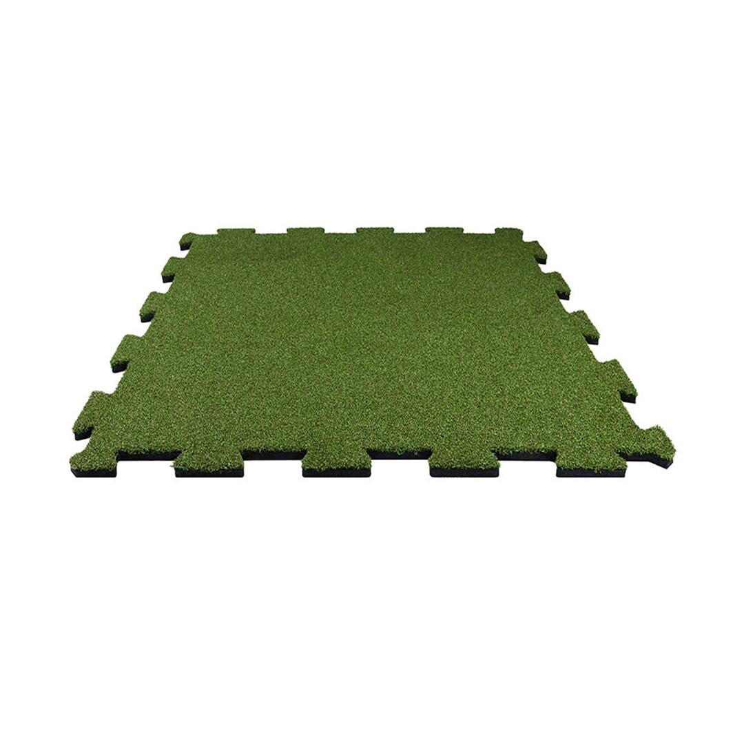tiguar GRASS Bodenplatte – 98×98×2 cm, rutschfest & stoßdämpfend, schwarz 1/4