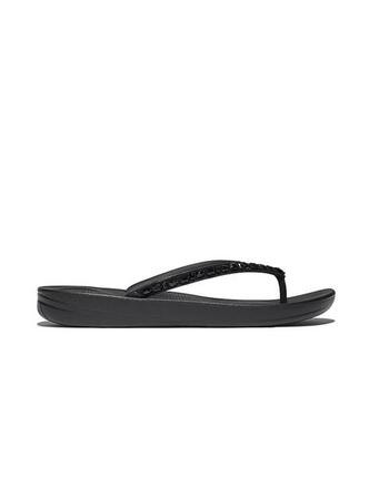 Sandalen für Frauen Fitflop Multicrystal ergonomisch Schwarz