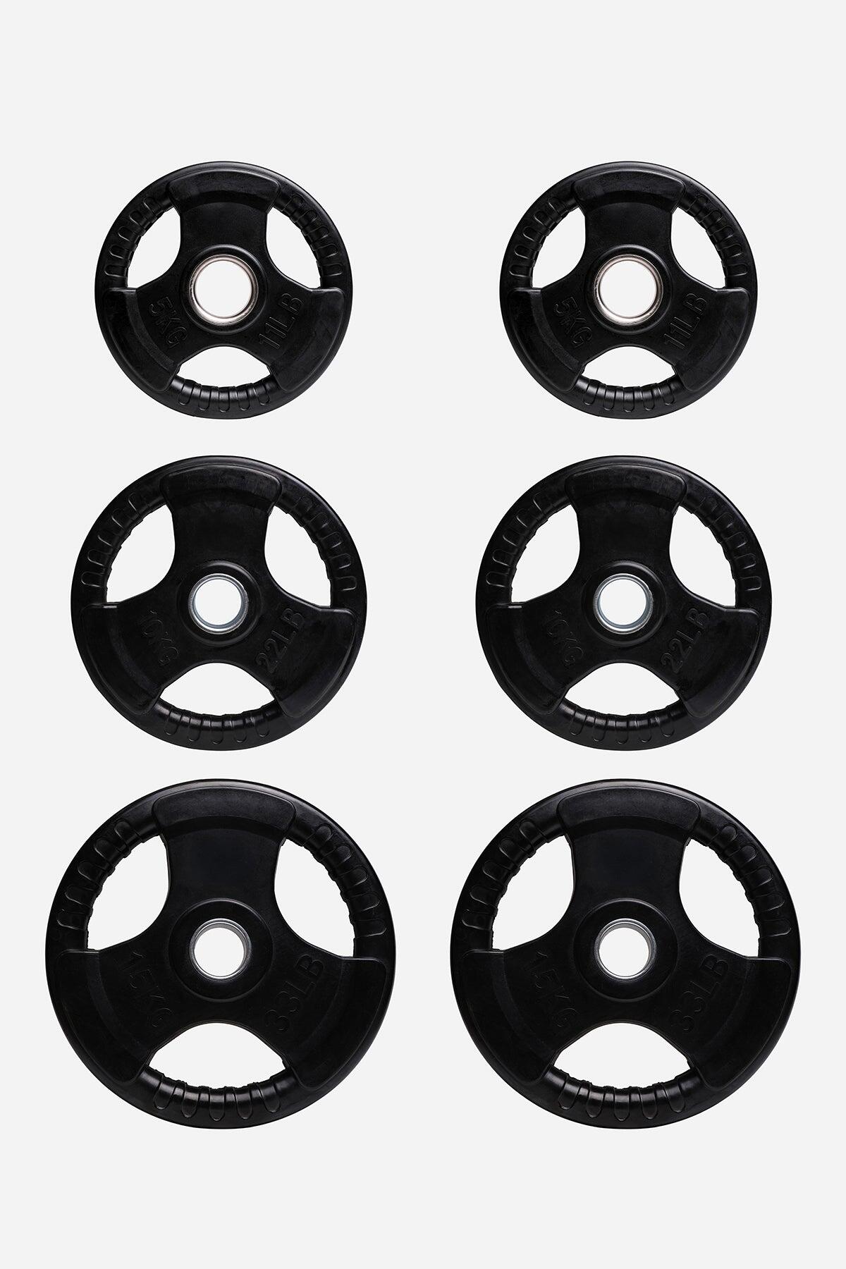 60KG Tri-Grip Olympic Weight Plates Set 2/7