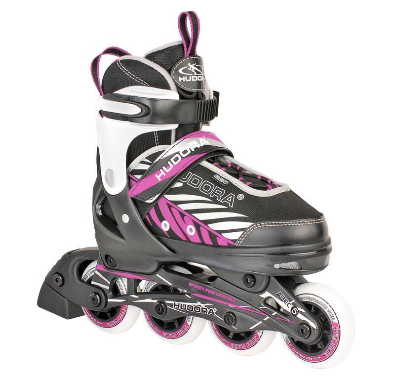 Patines en línea ajustables para niños Mia, negro/morado