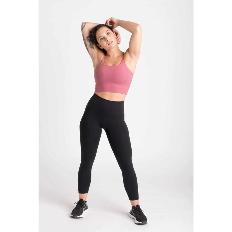 Varsity Crop-Top T-Shirt Fitness - Mulher - Malva Profunda